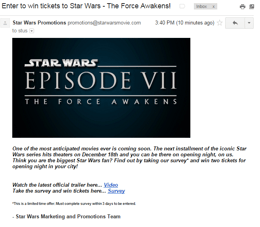 Scam Of The Week: Enter To Win Tickets To Star Wars
